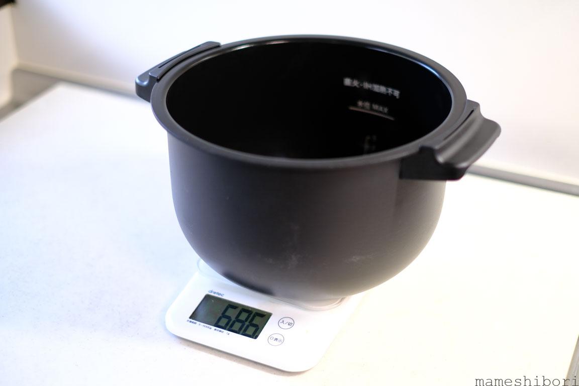 ホットクック「KN-HW24F」の内釜重さ
