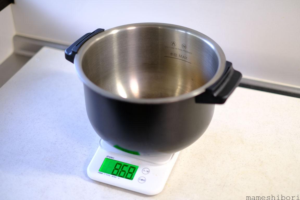 ホットクック「KN-HW24E」の内釜重さ